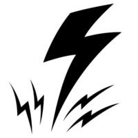 Hand drawn thunder symbols with bold lightning design and detail vector