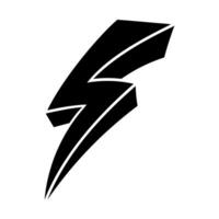 Hand drawn thunder bolt design with sharp lines and contrast vector