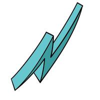 Hand drawn thunderbolt graphic on a textured background vector