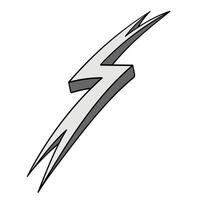 Hand drawn thunderbolt illustration showcasing dynamic design vector