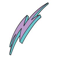Hand drawn thunderbolt design in vibrant colors and style vector