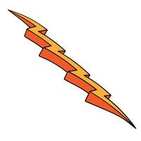 Dynamic hand drawn thunderbolt showcasing bright colors and energy vector