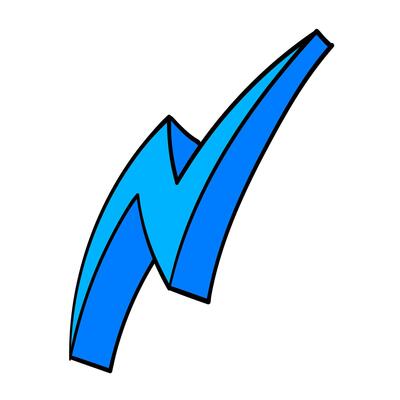 Dynamic hand drawn thunder representation capturing storm energy
