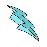 Hand drawn thunder illustration depicting lightning in blue hues vector