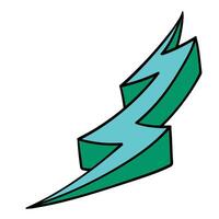 Hand drawn thunderbolt design with vibrant colors and style vector