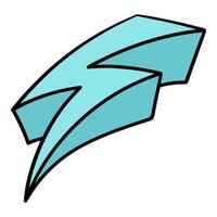 Hand drawn thunderbolt design in bright blue color vector