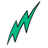 Hand drawn thunder symbol illustrating a stormy atmosphere vector
