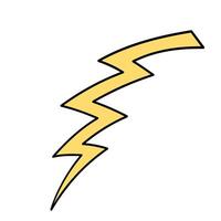 Striking hand drawn thunder symbol against a textured background vector