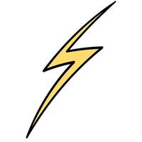 Hand drawn thunderbolt design capturing storm energy vector