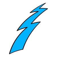 Hand drawn blue thunderbolt symbolizing energy and power vector