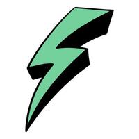 Hand drawn thunder symbol showcasing a dynamic design vector