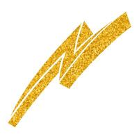 gold hand drawn thunderbolt illustration showcasing dynamic energy vector