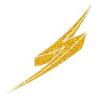 gold creative hand drawn thunder bolt design in bright colors vector