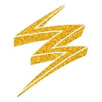 Hand drawn thunder design with sparkling gold accents vector