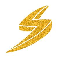 Hand drawn thunder design with vibrant gold effects vector