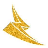 Hand drawn thunderbolt in vibrant yellow against a textured backdrop vector