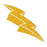 Hand drawn thunderbolt design with a vibrant golden color vector