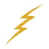 Hand drawn depiction of bright yellow thunderbolt design vector