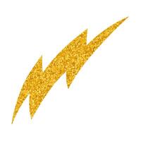 Hand drawn golden thunderbolt illustration on textured background vector