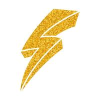 Hand drawn thunder symbol with vibrant texture and detail vector