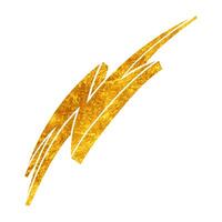 Creative hand drawn gold thunder design on a white background vector