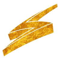 Creative hand drawn gold thunder design with vibrant colors vector