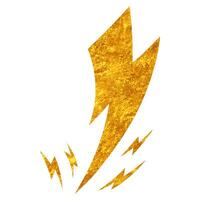 Hand drawn thunderbolt illustration with a golden finish vector