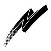 Bold hand drawn thunder design with dynamic lines vector