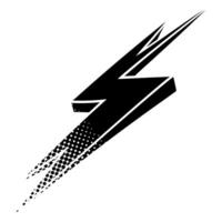 Hand drawn thunderbolt design with unique style and texture vector