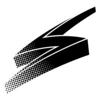 Hand drawn thunderbolt design with dynamic shapes and patterns vector
