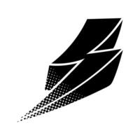 Hand drawn thunder illustration showcasing dynamic energy and motion vector