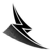 Hand drawn thunderbolt design with dynamic energy elements vector