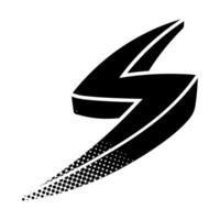 Hand drawn representation of thunder with dynamic lines vector