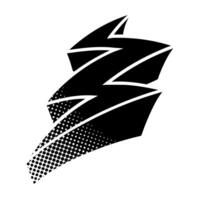 Hand drawn depiction of thunder symbolizing a stormy atmosphere vector