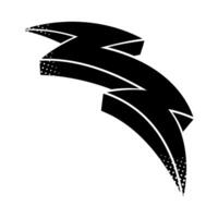 Hand drawn thunderbolt design in black on textured background vector