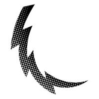 Hand drawn thunderbolts depicting a stormy atmosphere vector
