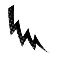 Hand drawn thunder design with a striking black silhouette vector