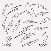 Hand drawn thunder illustrations for creative projects vector