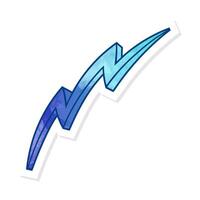 Dynamic hand drawn thunder symbol representing energy and power vector