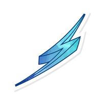 Unique hand drawn thunderbolt design in vibrant blue tones vector