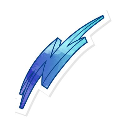 Hand drawn thunderbolt design depicting stormy weather effects