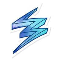 Hand drawn blue thunderbolt illustration with dynamic design elements vector