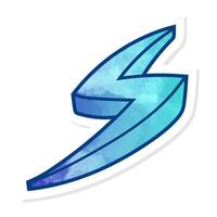 Hand drawn thunder symbol reflecting power and energy vector