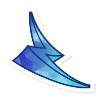 Hand drawn thunder graphic with blue color scheme and design vector