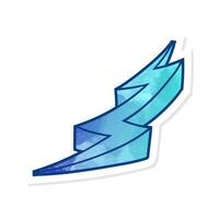 Hand drawn blue thunder illustration in vibrant cool tones vector
