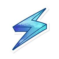 blue hand drawn thunderbolt design in vibrant blue hues vector