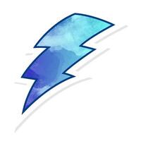 Hand drawn blue thunderbolt design in artistic style vector