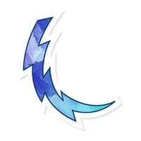Hand drawn thunder illustration depicting a vibrant thunderbolt vector