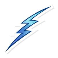 Hand drawn blue thunderbolt design vector