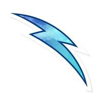 Hand drawn illustration of a lightning bolt in blue tones vector